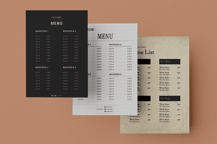 Printable Menus & Subscriptions