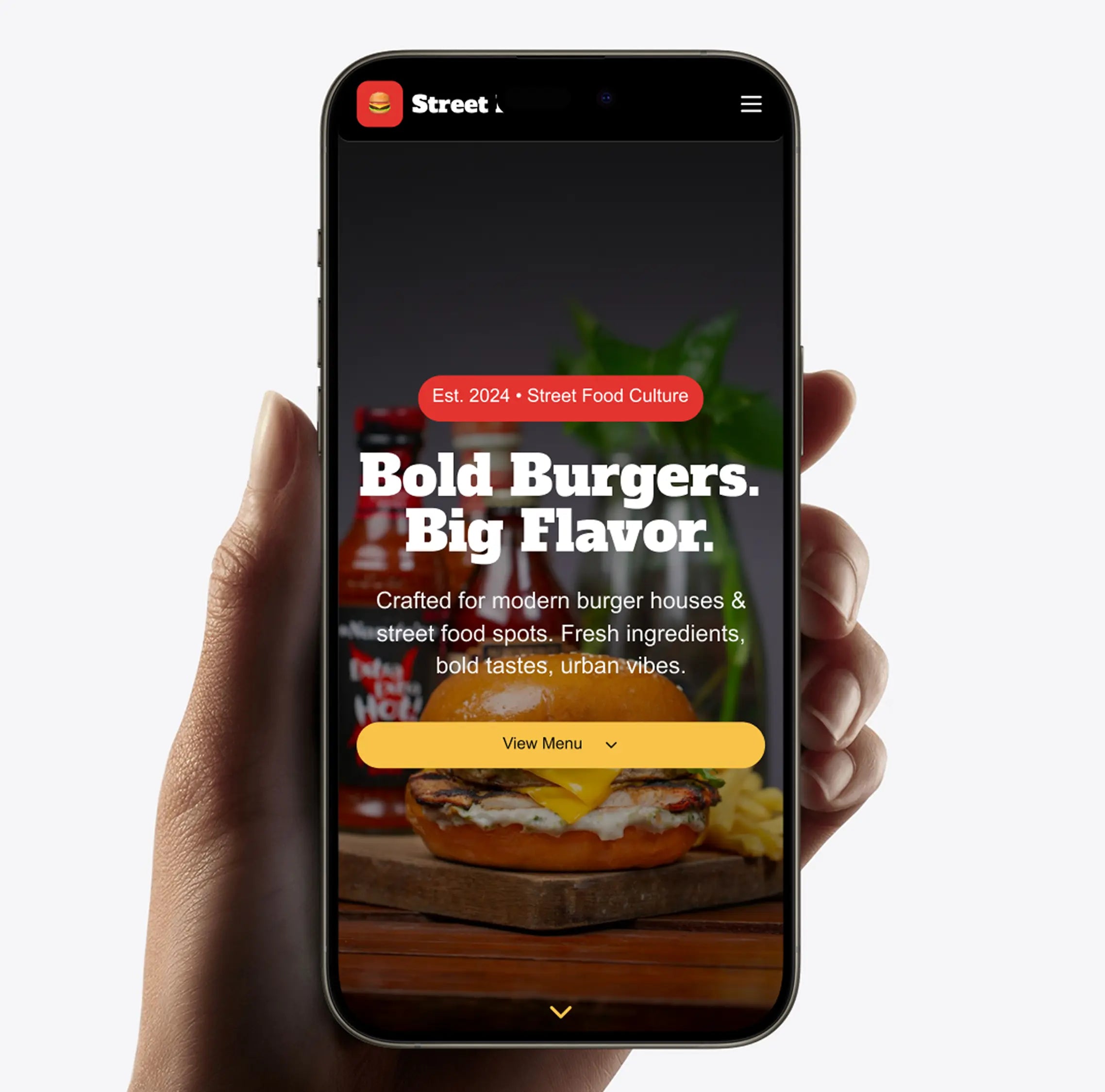 Digital Menu Template: Burger & Street Food