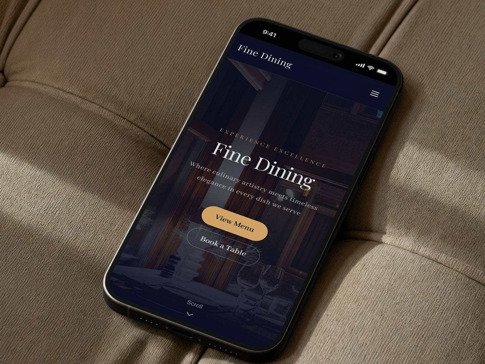 Digital Menu Template: Fine Dining